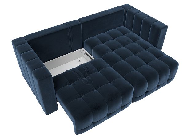 Диван угловой Лига-052 НПБ угол универсальный Велюр синий - Вид 7