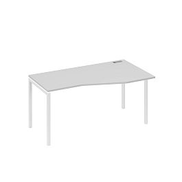 Стол эргономичный правый "Техно" на металлокаркасе DUE A4 А4 Б2 066 БП серый / металлокаркас белый - Фото предпросмотра