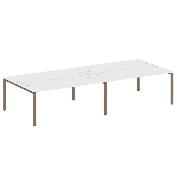 Metal System Р. ст. на 4 раб. места на П-образном м/к БП.СМ-4.5 Белый/Мокко металл 3600*1475*750 - Вид 1