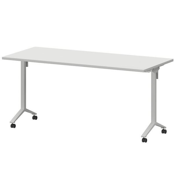 Стол мобильный складной МБ25-160.70 Белый/Белый 1600x700x750 Моби - Вид 1