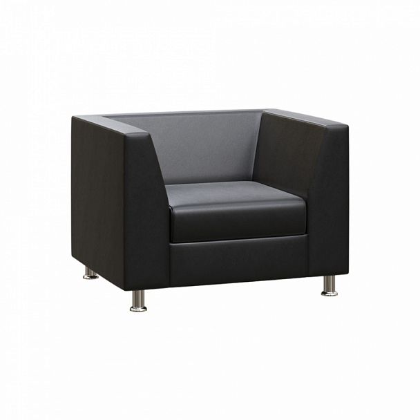 Диван с подлокотниками одноместный "PRIME" PR.DP-1 черный кз - Вид 1