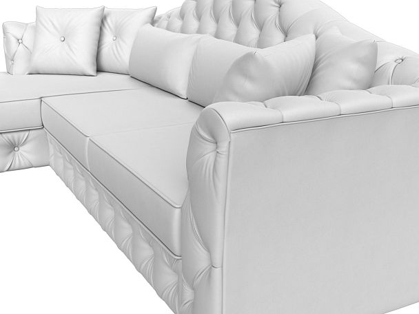 Диван угловой Артис левый угол Экокожа белый - Вид 4