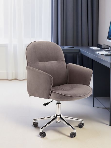 Кресло CHAIRMAN HOME 130, ткань велюр, серый - Вид 9