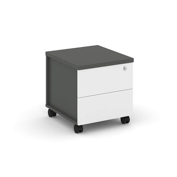 Style Project Тумба мобильная з/с ЛДСП SN.TM-005 Антрацит/Антрацит/Белый/Черный Ручки 416*460*437 - Вид 1