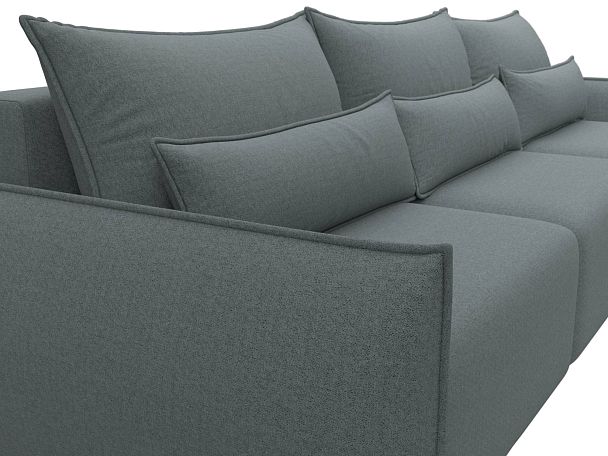 Диван прямой Лига-051 НПБ Лонг Рогожка серый - Вид 4