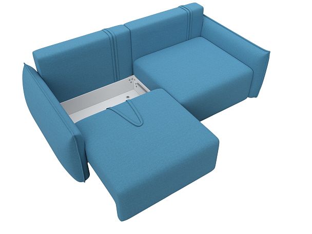 Диван прямой Лига-051 НПБ Рогожка голубой - Вид 7