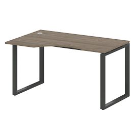 Metal System Стол криволинейный левый на О-образном м/к БО.СА-2 (L) Вяз/Антрацит металл 1400*900*750 - Фото предпросмотра