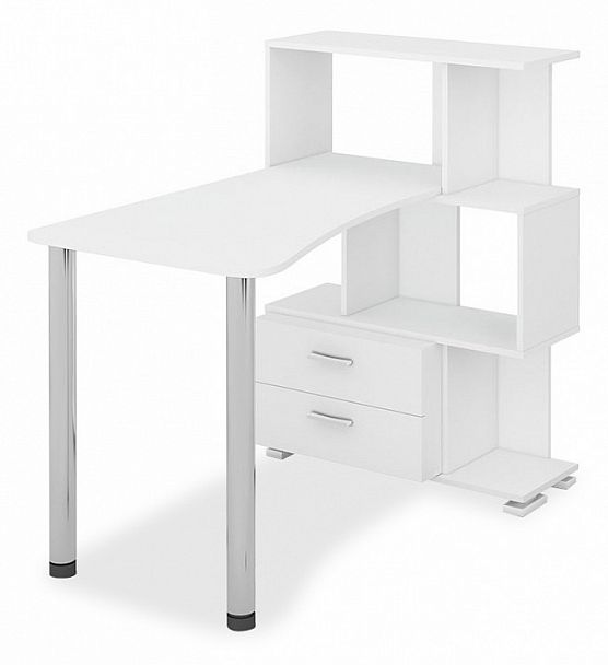Стол компьютерный Домино СЛ-5-3СТ-2+БЯ Белый - Вид 1