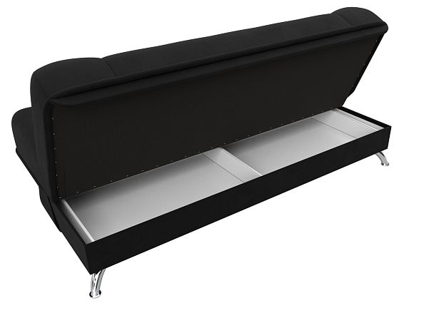 Диван Книжка Анна (полностью микровельвет черный) - Вид 8