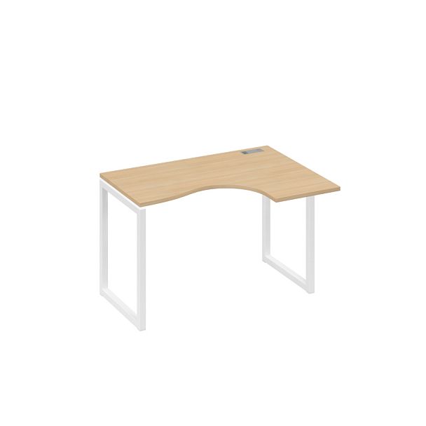 Стол 120 эргономичный правый Классика каркас QUATTRO A4 А4 Б4 032 БП натуральный дуб / металлокаркас белый - Вид 1