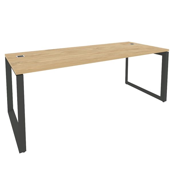 Onix Direct Стол рабочий руководителя на О-образном м/к O.MO-SRR-6.8 Тиквуд светлый/Антрацит металл 1980*800*750 - Вид 1