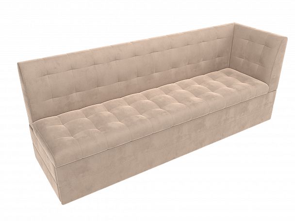 Кухонный диван Бриз с углом (полностью велюр бежевый) - Вид 5