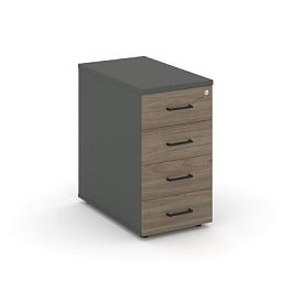 Стайл Проджект Тумба опорная/приставная SN.TOP-001 Антрацит/Вяз Благородный/Черный Ручки 416*600*750 - Фото предпросмотра