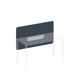 Экран настольный фронтальный тканевый с кабель-каналом Elevo А1 БГ 857.02 BA40 синий (Bahama Denim) / белый гладкий - Фото предпросмотра