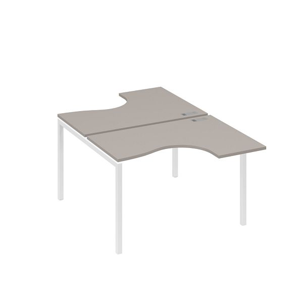 Рабочая станция столы Классика (2х120) каркас DUE A4 А4 Б2 180 БП мокко премиум / металлокаркас белый - Вид 1