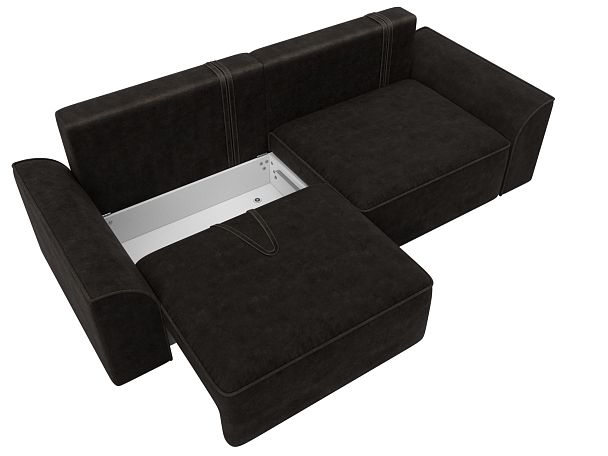 Диван прямой Лига-048 НПБ Велюр коричневый - Вид 7