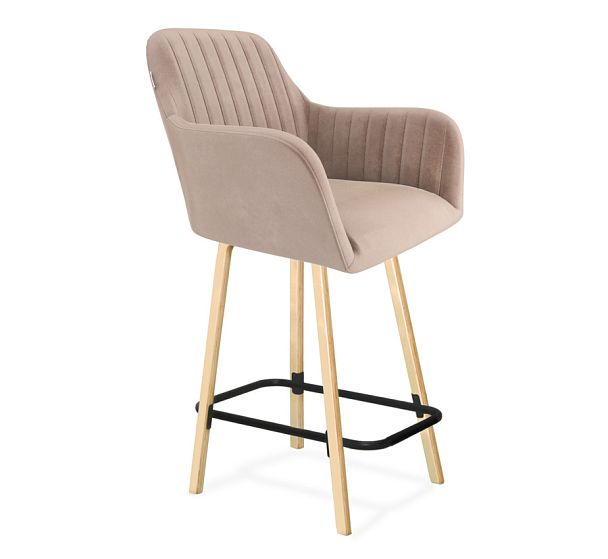 Стул полубарный Sheffilton SHT-ST38-1/S94-1 латте/прозрачный лак/черный муар - Вид 1