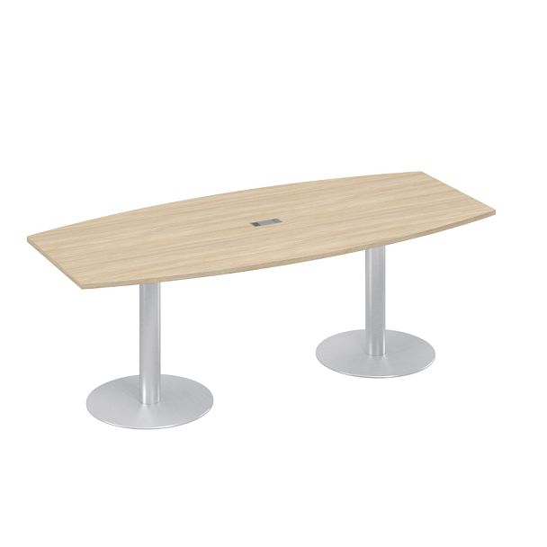 Стол 220x100 фигурный на опорах-колоннах для переговоров A4 А4 ХР 114 дуб скандинавский - Вид 1