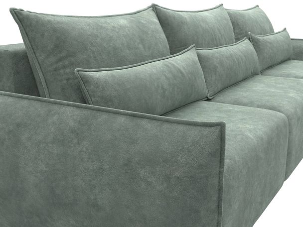 Диван прямой Лига-051 НПБ Лонг Велюр зеленый - Вид 4