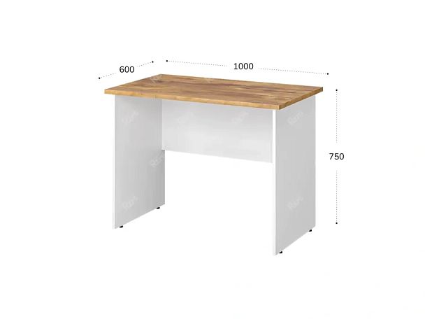 TANDEM RTD017-100-ME Стол прямоугольный ун-й 1000х600х750 Таксония медовая/Белый - Вид 2