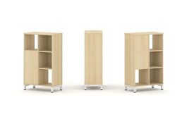 Стайл Проджект Набор стеллажа 2-х сторон., 3 яр. SN.NSD-321 Акация Лорка/Металл Белый 754*400*1248 - Фото предпросмотра