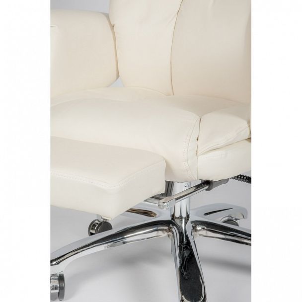Кресло Парламент / (ivory) сталь + хром /слоновая кость кожа - Вид 8