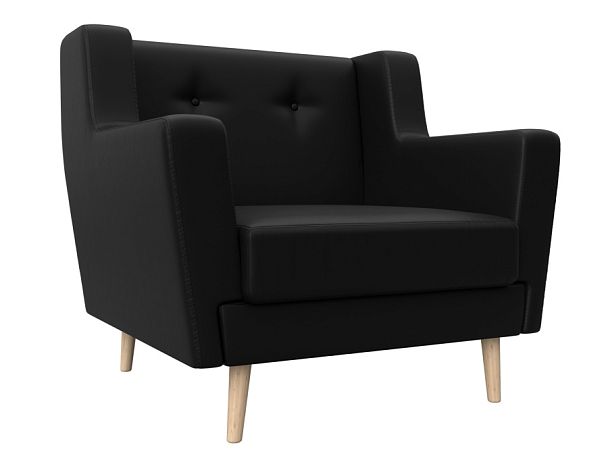 Кресло Брайтон (полностью экокожа черная) - Вид 1