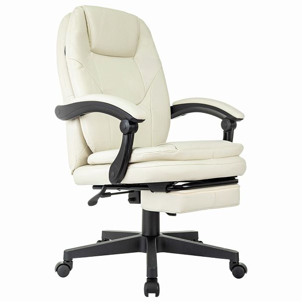 Кресло офисное CH-868N-BF, синхромеханизм, подставка для ног, экокожа, бежевое, 2018357 - Вид 1