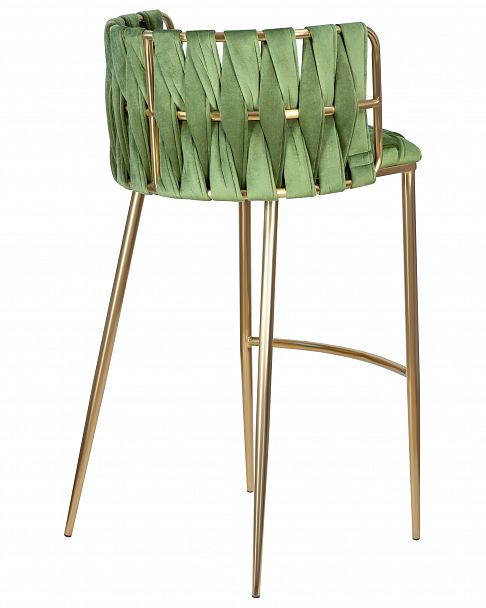 Стул барный DOBRIN EMMA GOLD (зеленый велюр (VF-08)) - Вид 4
