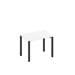 Стол письменный на металлокаркасе Space+ А1 ЧР 012.1 БП белый премиум / черный гладкий - Фото предпросмотра