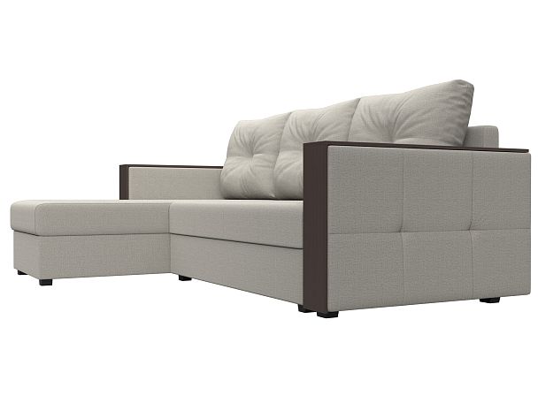 Диван угловой Валенсия Лайт левый угол Рогожка бежевый - Вид 3