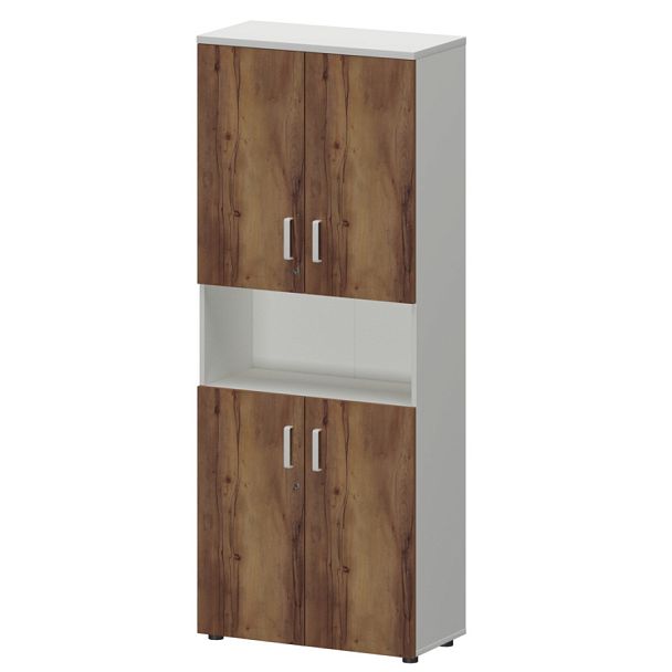 Шкаф СМШ-58Д4 Тип1 Белый/Таксония 792x380x1990 Смарт - Вид 1