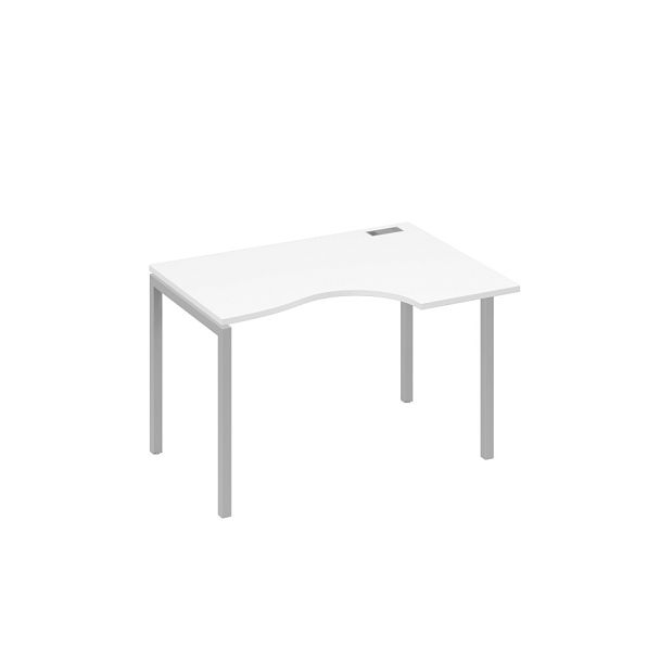 Стол эргономичный правый "Классика" на металлокаркасе DUE A4 А4 Б2 042 БП белый премиум / металлокаркас серый - Вид 1