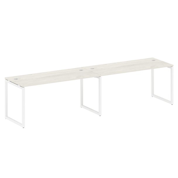 Metal System Quattro Р. ст. на 2 раб. места на О-образном м/к 40БО.СМ-2.4 Дуб наварра/Белый металл 3200*720*750 - Вид 1