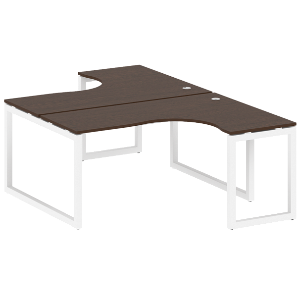 Metal System Quattro Р. ст. криволинейная на О-образном м/к 50БО.РАС-СА-2.4 Венге/Белый металл 1600*2435*750 - Вид 1