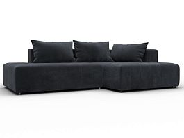 Диван угловой Лига-103 НПБ угол правый Велюр серый - Фото предпросмотра