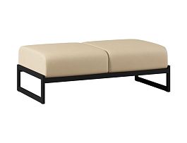 Пуф Everprof Solo Everprof Solo двухместный Металл Черный Экокожа Бежевый - Фото предпросмотра