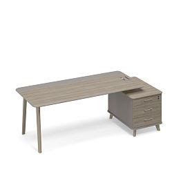 Стол правый комбинированный на тумбе малой (тип 1) WOOD Time wood ТМ В2 108 ВЛ ВЛ/МП МП мокко премиум (корпус) / вяз либерти (столешница, топ, фасад) - Фото предпросмотра