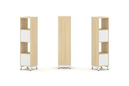 Стайл Проджект Набор стеллажа 1 сторон., 4 яр. SN.NS-411 Акация Лорка/Белый/Металл Белый 387*400*161 - Фото предпросмотра