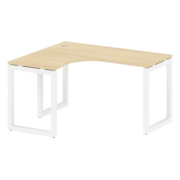 Metal System Quattro Стол криволинейный левый на О-образном м/к 50БО.СА-3 (L) Акация/Белый металл 1400*1200*750 - Вид 1