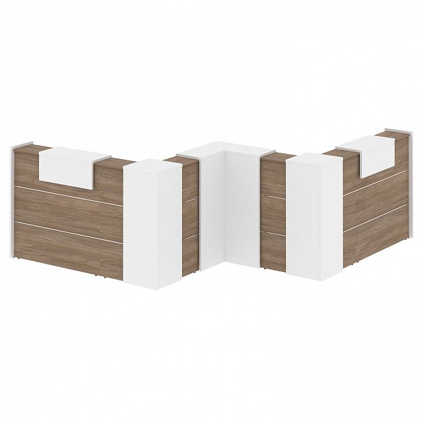 Ресепшн Г-образный "Onix" O.R-K-35 дуб аризона/белый - Вид 2