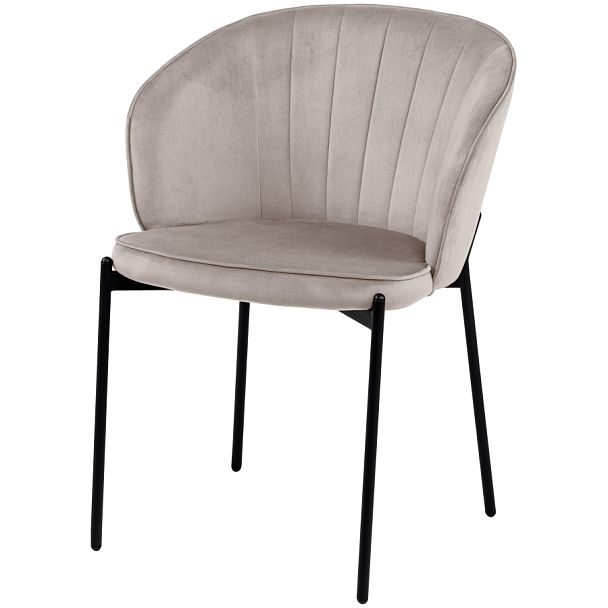 Стул кухонный Миэль серо-бежевый велюр/черный - Вид 1