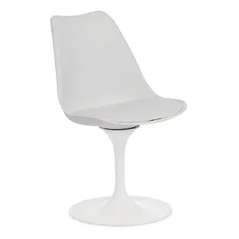 Стул Тулип Фэшн Чаир/Tulip Fashion Chair (мод.109), металл/пластик/PU, белый / белый - Фото предпросмотра