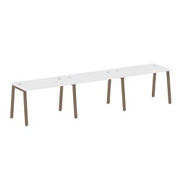 Metal System Р. ст. на 3 раб. места на А-образном м/к БА.СМ-3.2 Белый/Мокко металл 3600*720*750 - Фото предпросмотра