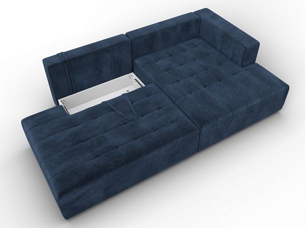 Диван угловой Лига-103 НПБ угол правый Велюр синий - Вид 7
