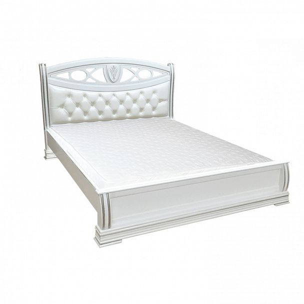 Кровать "Сиена с кожей 200" сосна - Вид 1