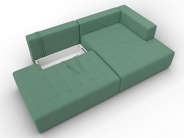 Диван угловой Лига-103 НПБ угол правый Рогожка зеленый - Вид 7