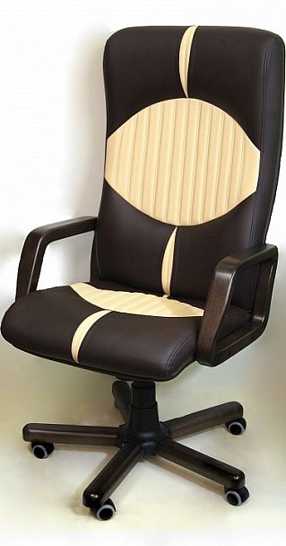 Кресло для руководителя Гермес КВ-16, коричневое - Вид 2