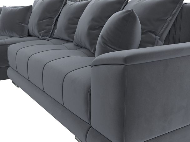 Угловой диван НордСтар левый угол Велюр серый - Вид 3