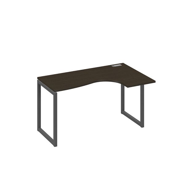 Стол эргономичный правый "Классика" на металлокаркасе QUATTRO A4 А4 Б4 034 БП венге / металлокаркас антрацит - Вид 1